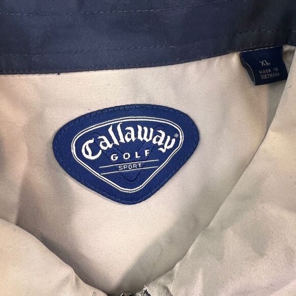 Callaway Men's Waterproof Full Zip Softshell Golf Windbreaker Jacket Beige XL - Picture 9 of 11